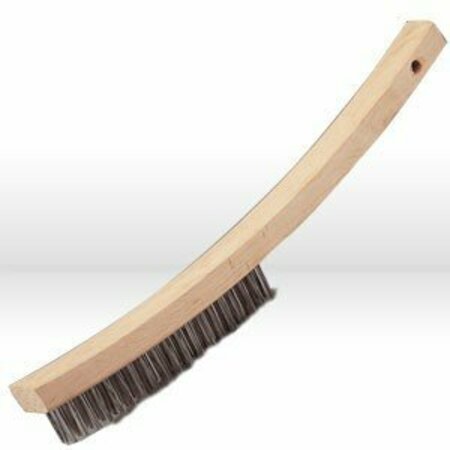 JAZ Hand Scratch Brush, Curved Handle 3 Rows, .016", Steel 82310